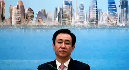 Xu Jiayin, entonces presidente de China Evergrande Group, durante la presentación de los resultados anuales de la promotora, el 28 de marzo de 2017 en Hong Kong.