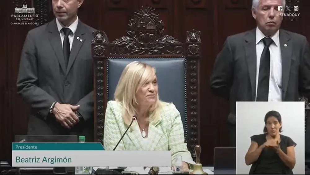 Captura de pantalla de la transmisión del Senado