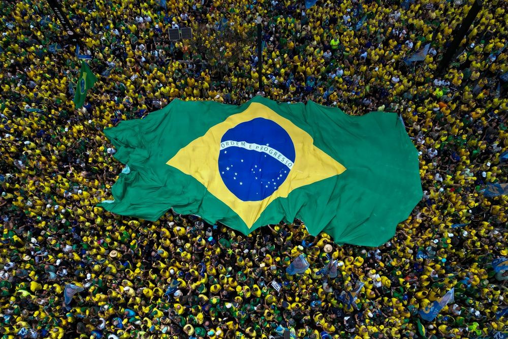 Concentraci&oacute;n a favor de Bolsonaro en Sao Paulo