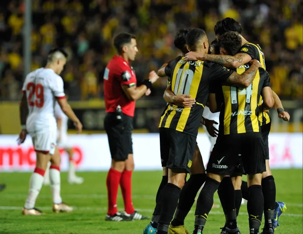 El festejo del tercer gol