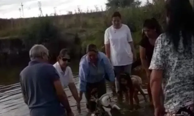 Bañaron a San Jorge en Durazno