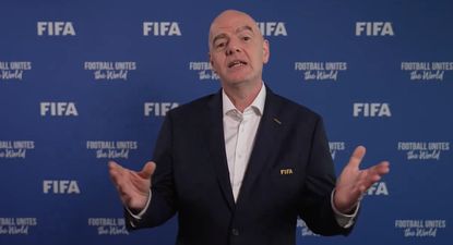 Gianni Infantino, presidente de la FIFA, en su saludo a Nacional