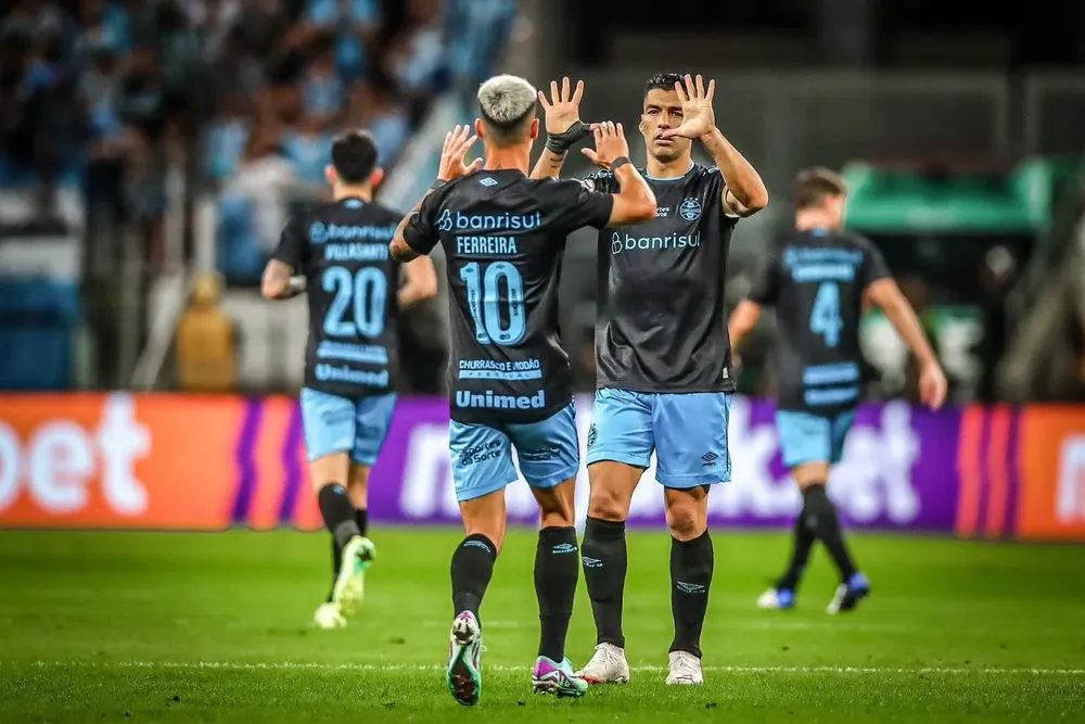 Festejo de Luis Suárez ante Goiás