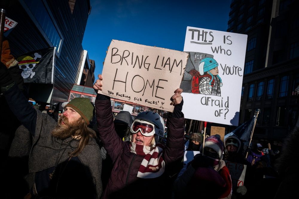 Liam Ramos Protesta. AFP