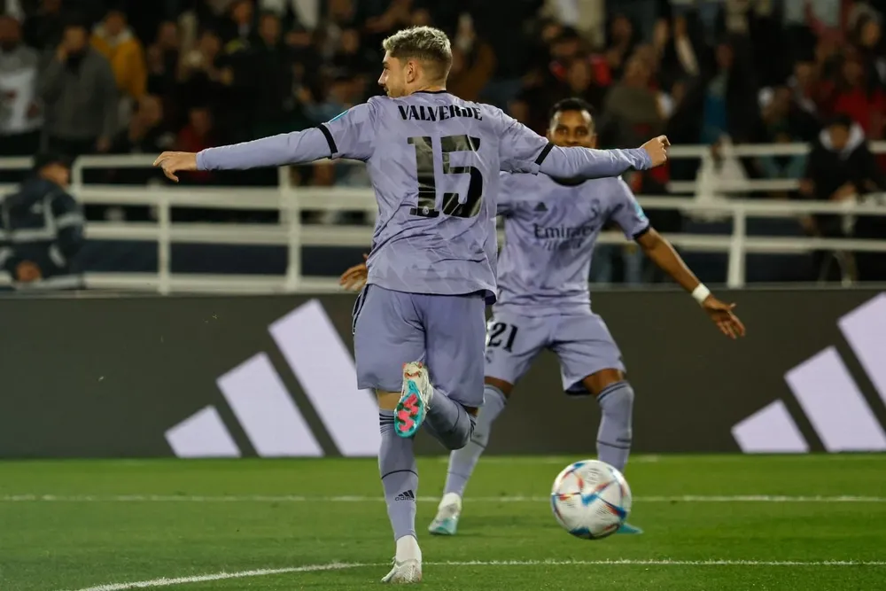 Fede Valverde festejando su gol en el Mundial de Clubes