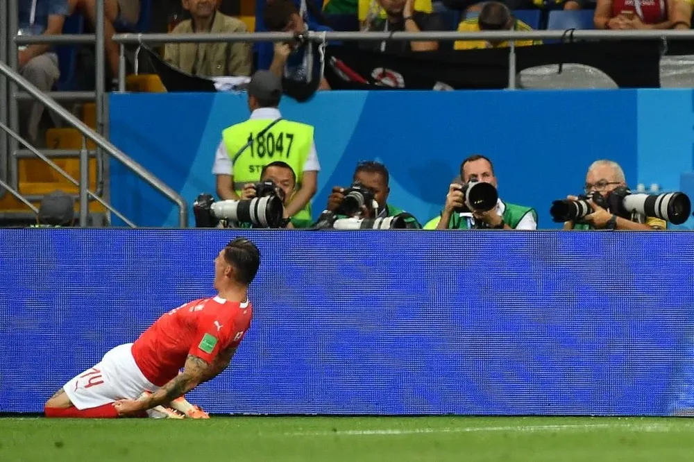 El festejo de Zuber tras el 1-1