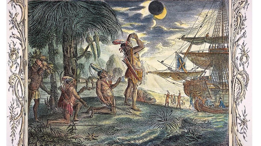 Cristóbal Colón usó un almanaque para predecir un eclipse lunar y logró engañar a los habitantes de Jamaica para que ayudaran a su tripulación.