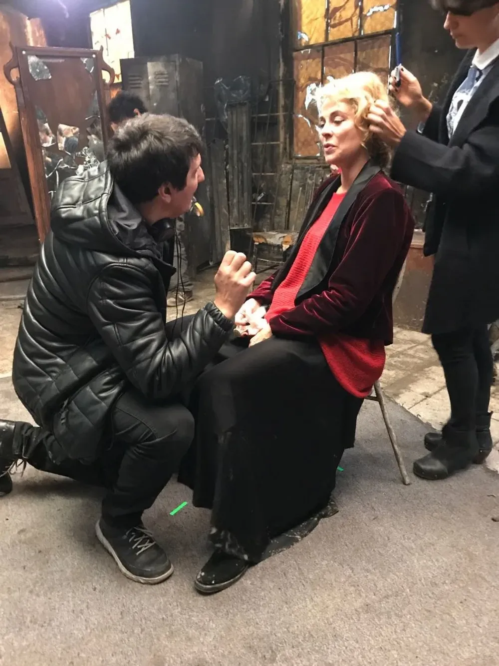 La actriz española Belén Rueda en plena preparación para el rodaje