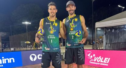 El Observador | 20240512 Hans Hannibal y Nicolás Llambías, beach volley, medalla de bronce en la etapa final del Circuito Sudamericano de beach volley en Uberlandia