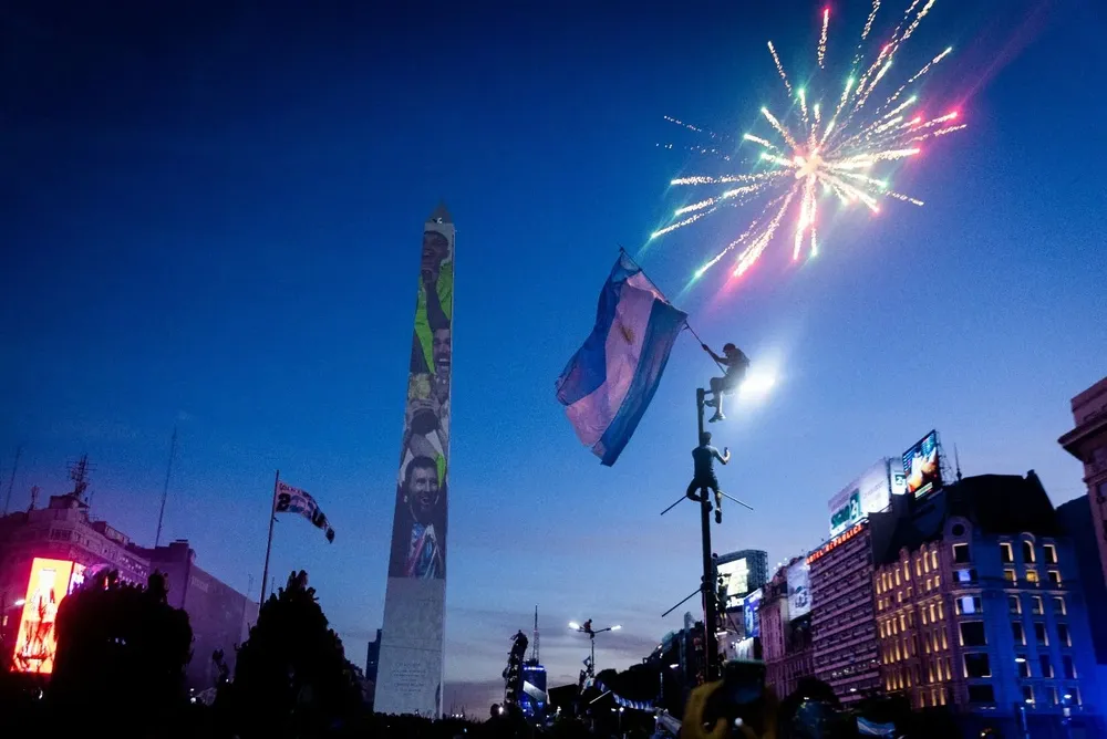 Festejo en el Obelisco