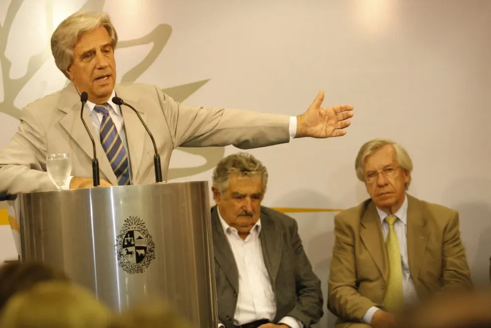 Tabaré Vázquez, José Mujica y Danilo Astori, los líderes fundamentales del ciclo frenteamplista.