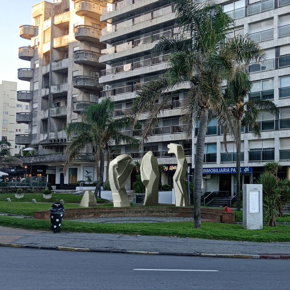 Montaje realizado por Flavia Vallarino sobre cómo sería la plaza Tiradentes si se hubiera construido el monumento