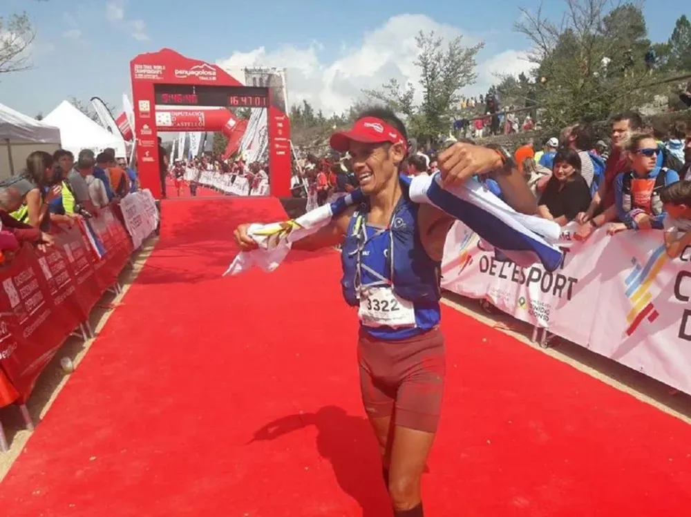 Richard Sosa en la llegada de Penyagolosa