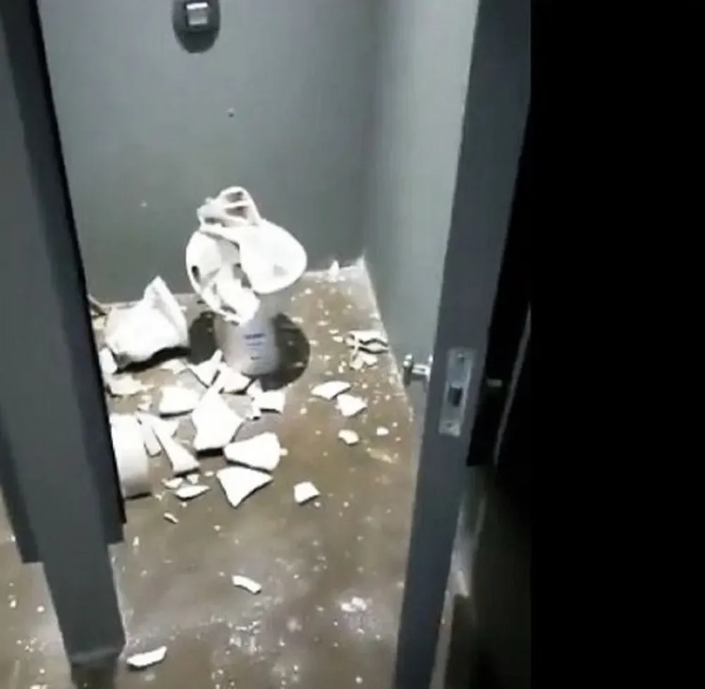 Así quedaron los baños