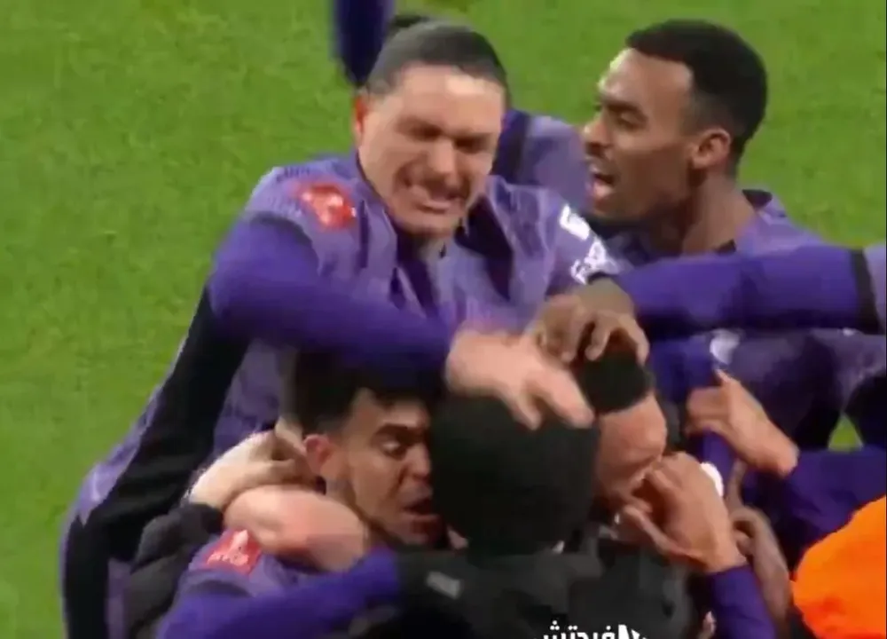 Darwin Núñez festejó con todo el transitorio 1-0 de Liverpool ante Arsenal, pegándole repetidas veces en la cabeza a un hincha de su club