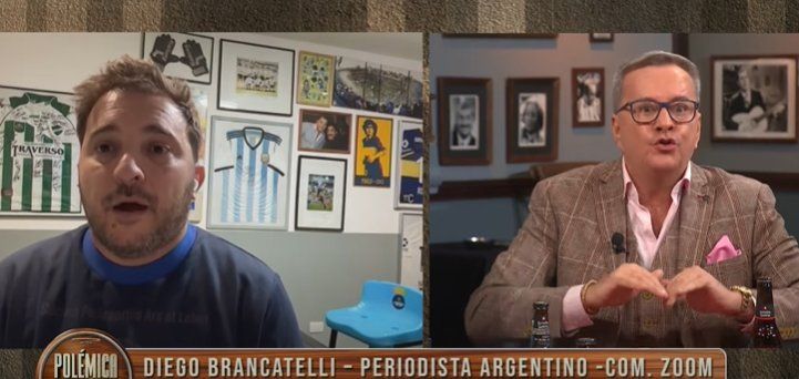 Diego Brancatelli y Julio Ríos en plena pelea en Polémica en el Bar