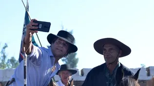 El presidente Luis Lacalle Pou en el desfile de la Patria Gaucha.