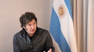 El presidente Javier Milei, durante la entrevista con El Observador España.