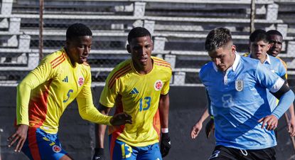 Guillermo Oroño (8) en Uruguay vs Colombia, amistoso sub 20
