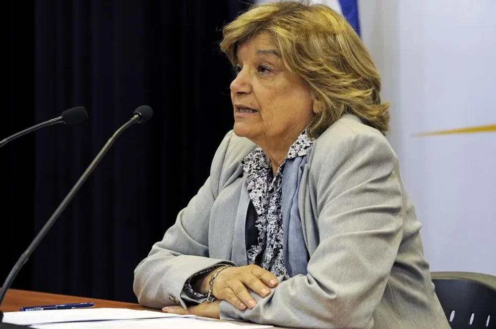La ministra Eneida de León luego del Consejo de Ministros del lunes. (Foto Presidencia)