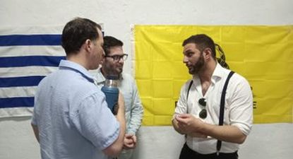 Nicolás Quintana y Juan José Crai durante un evento de La Libertad Avanza