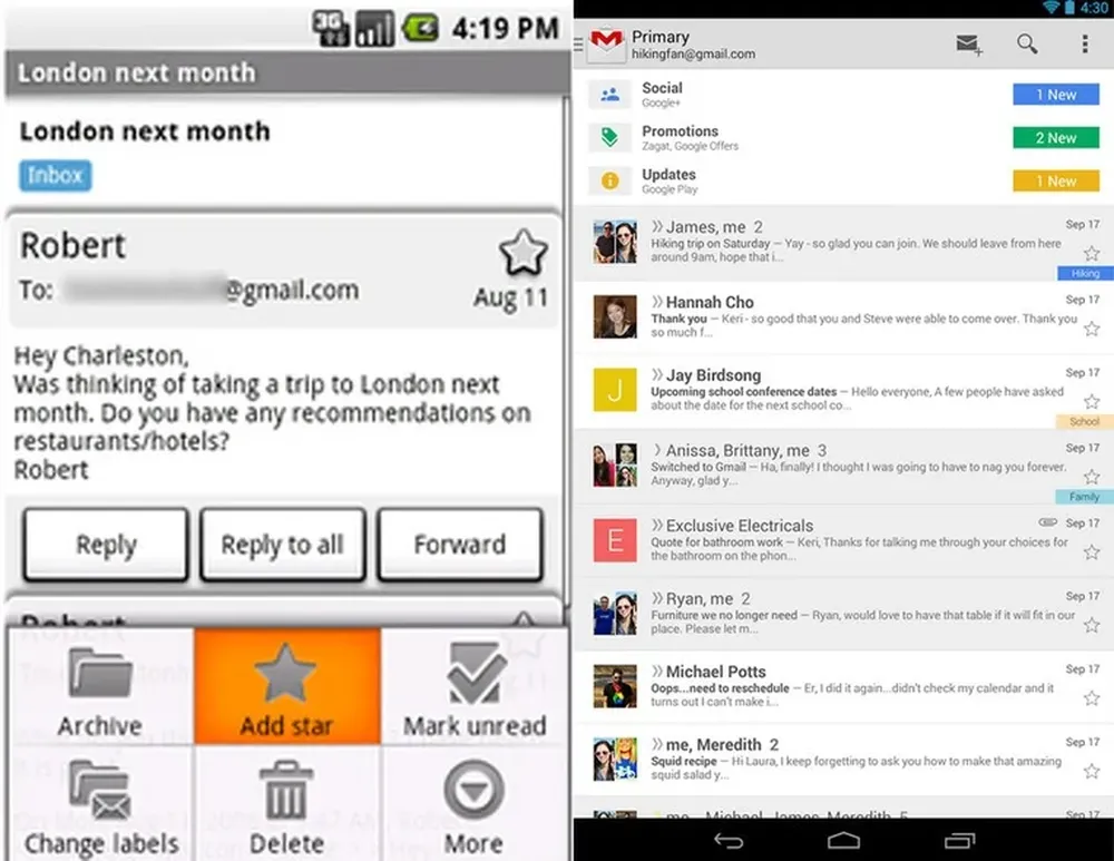 Gmail para iOS En noviembre de 2011 los usuarios de dispositivos móviles de Apple pudieron descargar la app de Gmail por primera vez. En la versión actual, permite a los usuarios manejar hasta cinco cuentas diferentes.
