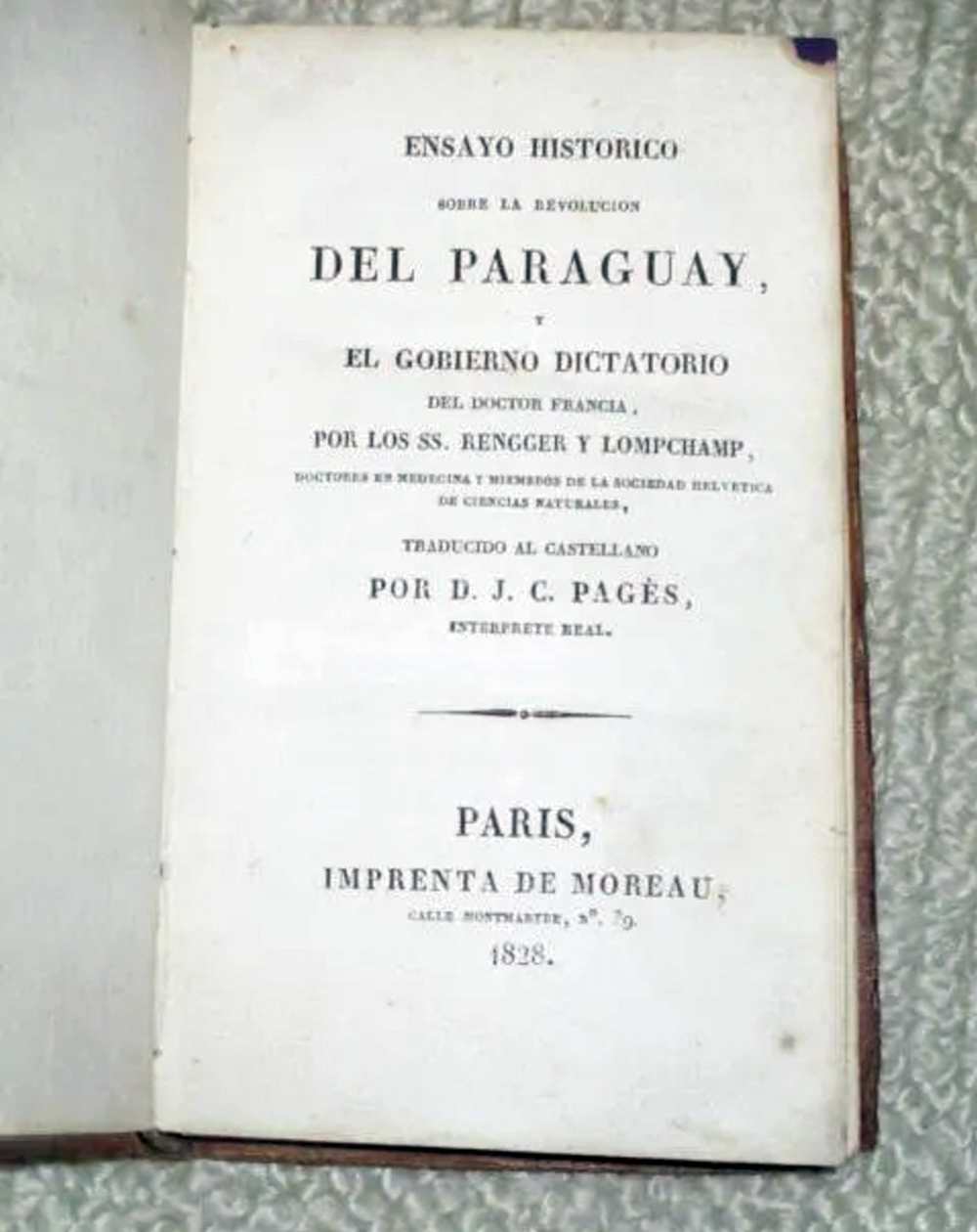 Viaje por el Paraguay de Johann Rudolf Rengger