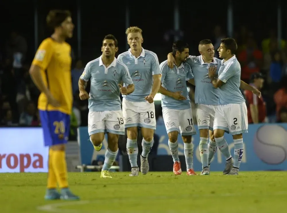Celta celebró con todo este triunfo ante Barcelona