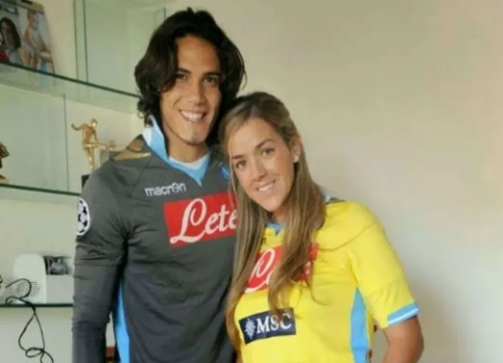 Cavani y su esposa, María Soledad Cabris