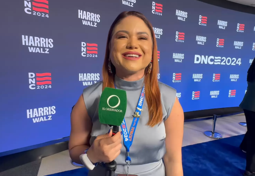 La portorriqueña Elisa Muñoz en la Convención Demócrata de Chicago&nbsp;