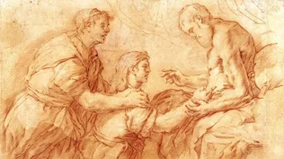 Isaac bendiciendo a su hijo Jaco, pertenece al pintor barroco Luca Giordano (1634-1705)