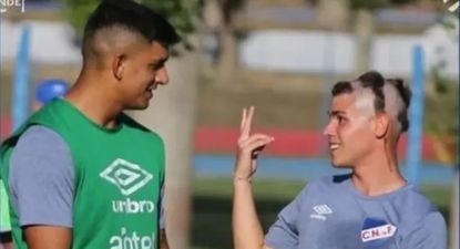 Luciano Inverso con Diego Polenta cuando fue ascendido a Primera división
