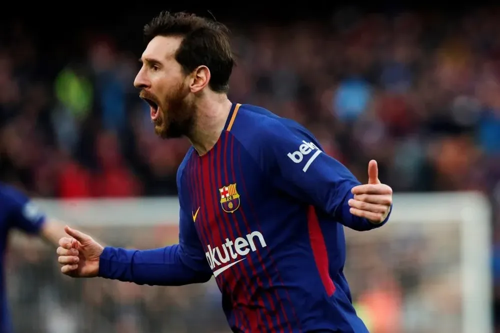 Lionel Messi celebra su gol 600