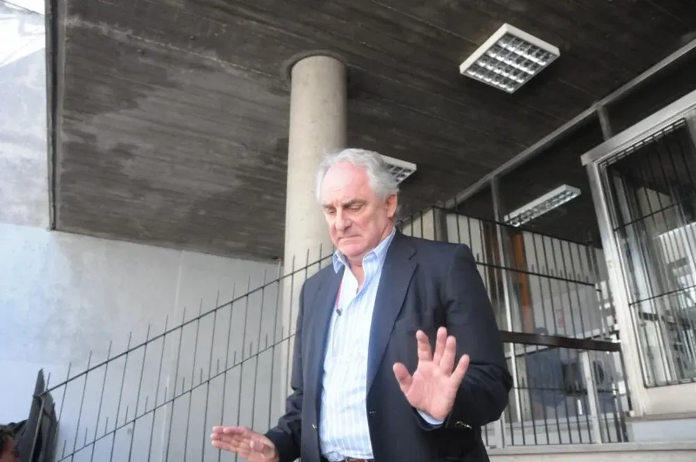 El presidente de Nacional, Eduardo Ache, al culminar el encuentro en la AUF