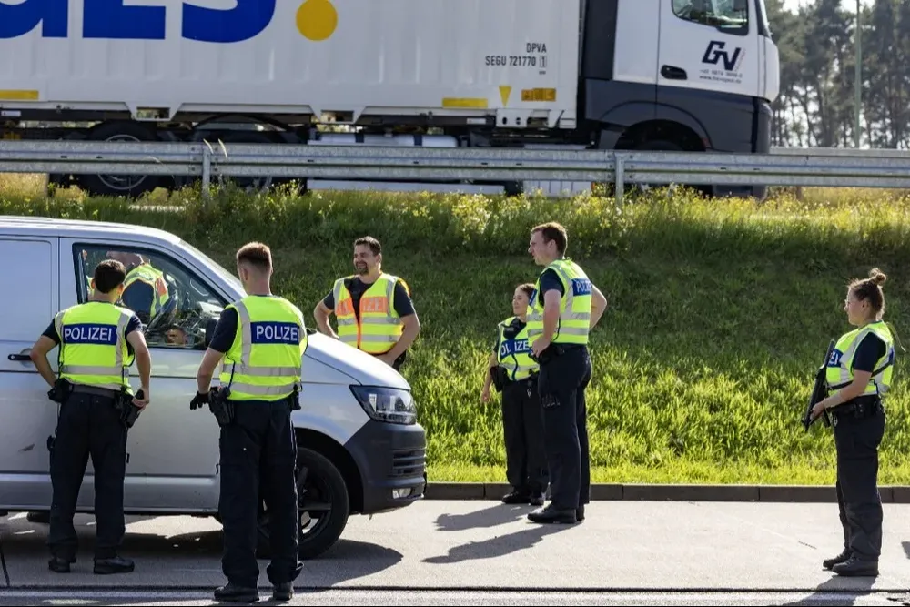 Control migratorio en la frontera de Polonia y Alemania.