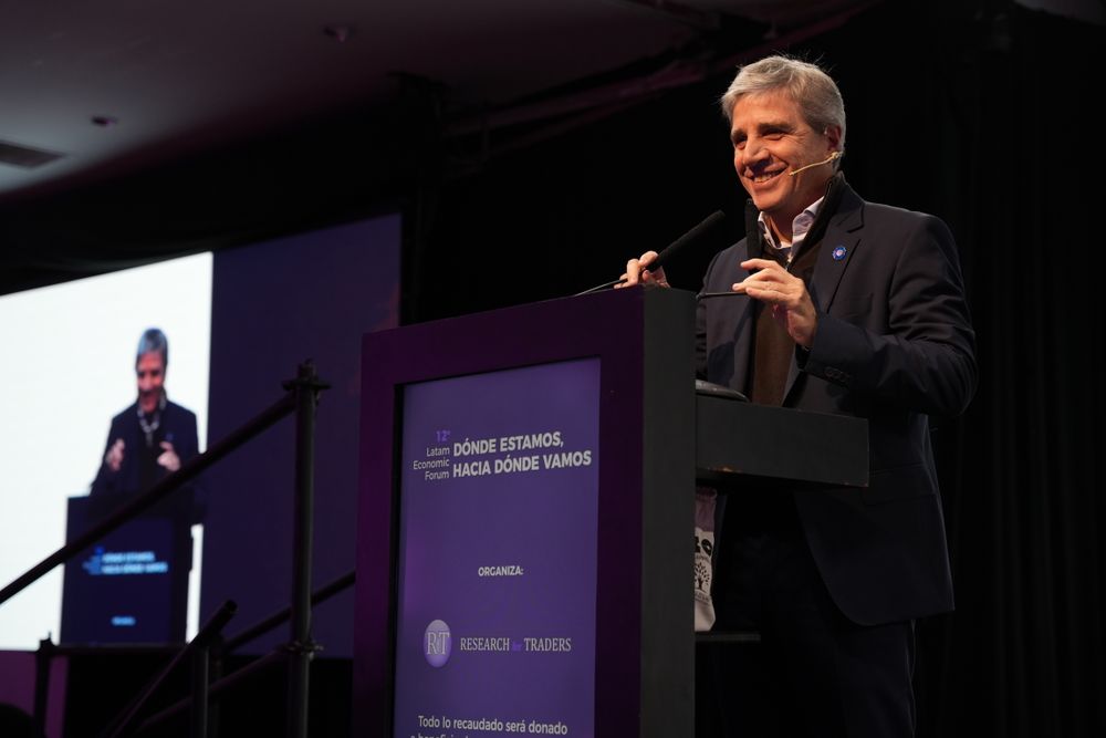 Luis Toto Caputo, esta semana, en un fuerte discurso político en el Latam Economic Forum que lo llevó al tope del Power Rankings.