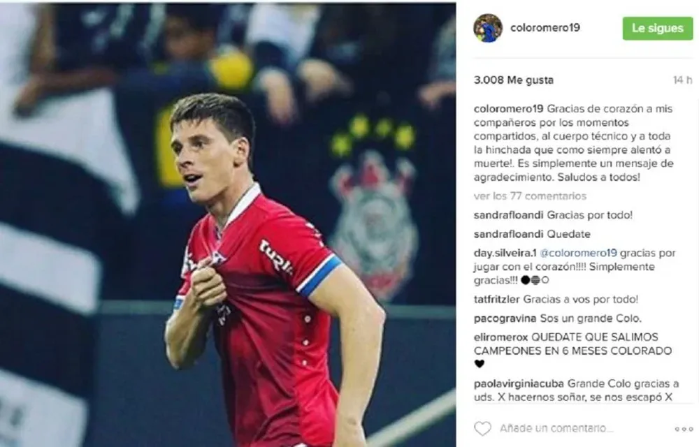 El mensaje de Romero en Instagram