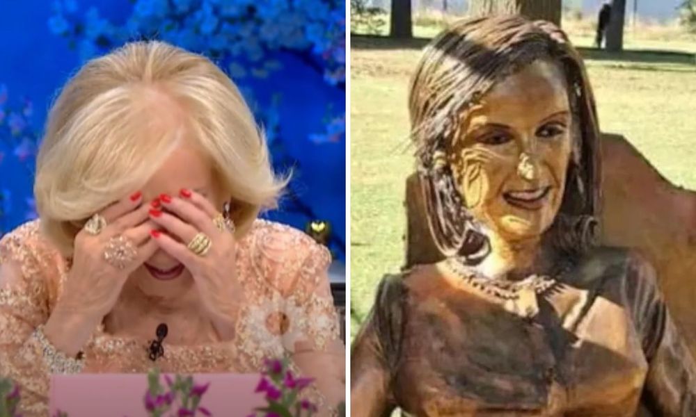 Reinstalaron la estatua de Mirtha Legrand en Villa Cañas.