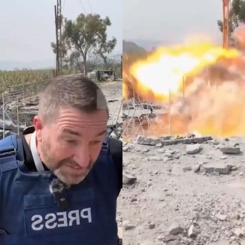 El momento en el que el periodista de RT se pone a cubierto