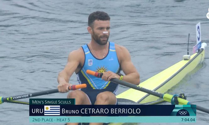 Bruno Cetraro avanzó a la siguiente ronda tras su debut en el remo de los Juegos Olímpicos de París 2024
