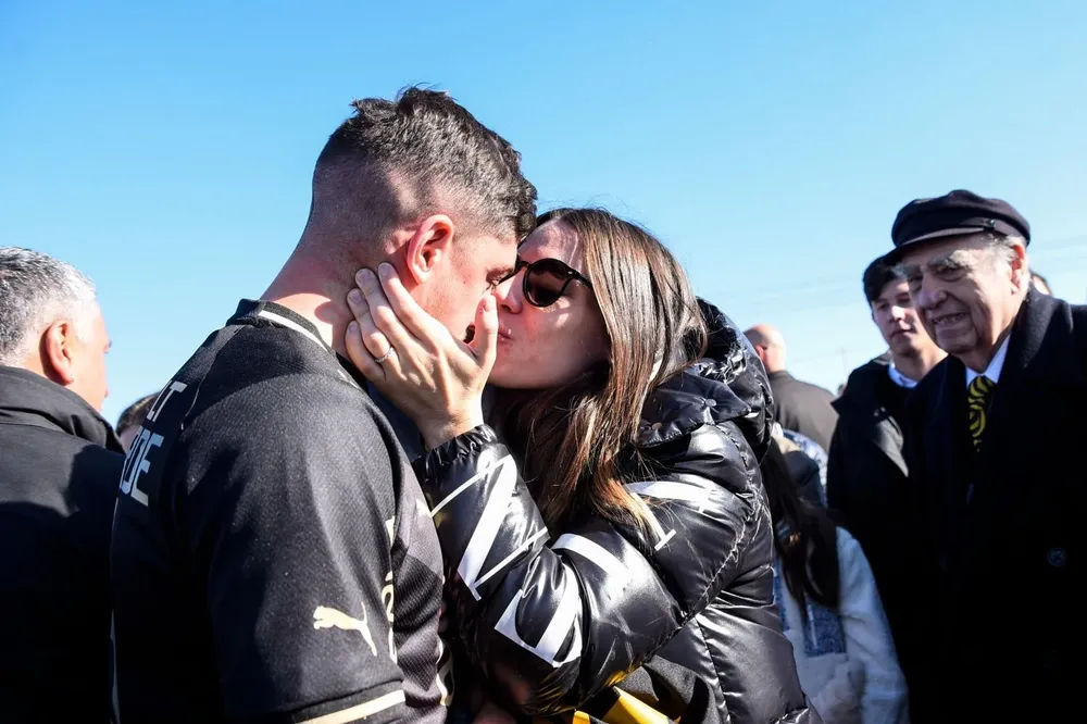 Mina y Valverde en la Ciudad Deportiva de Peñarol