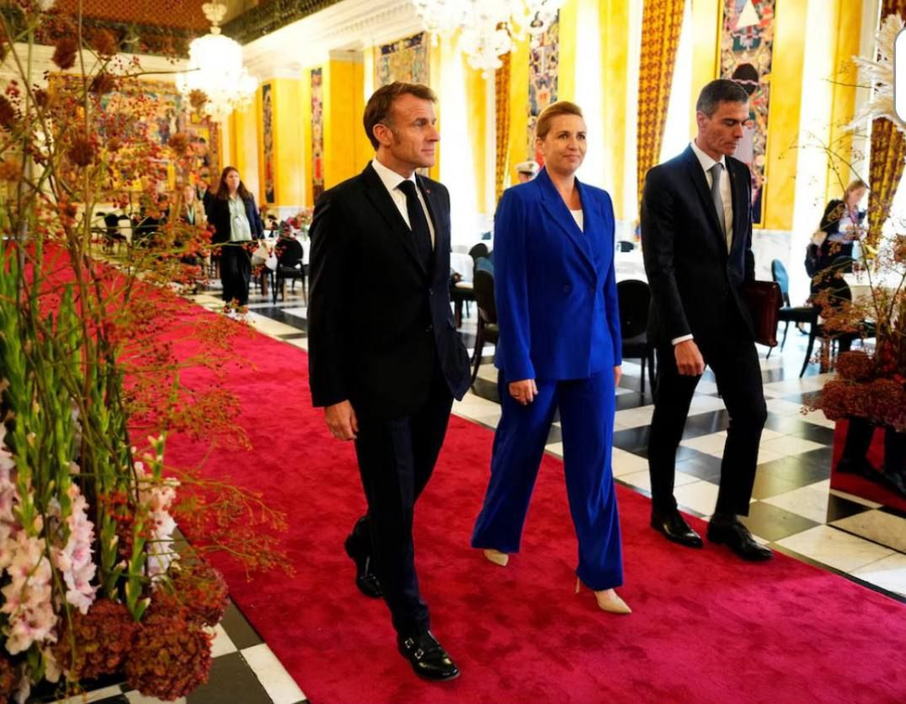 Pedro Sánchez, Emanuel Macron y Mette Frederiksen
