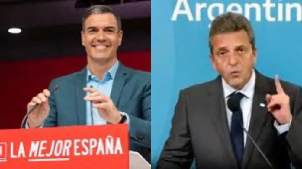 Pedro Sánchez y Sergio Massa, de una misma generación política.