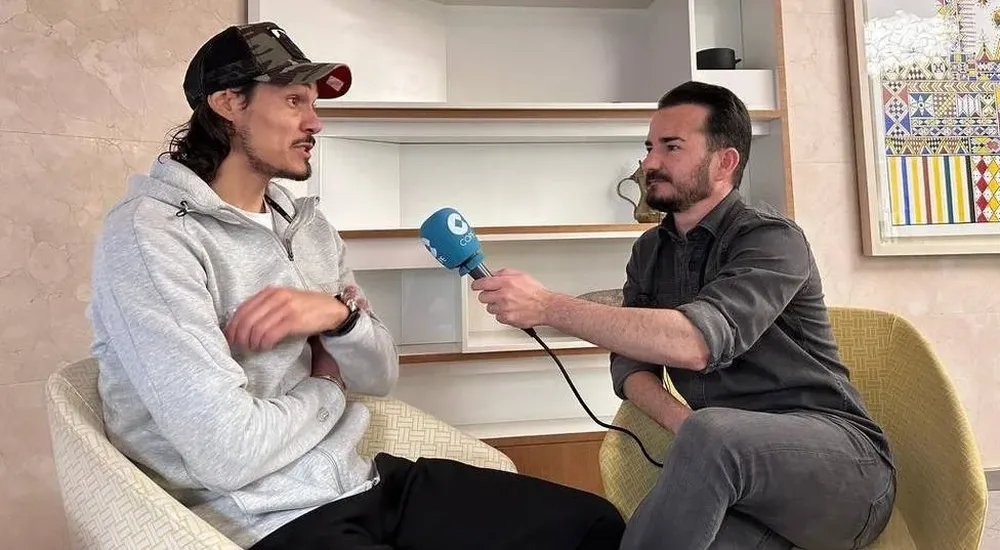 Cavani durante la entrevista