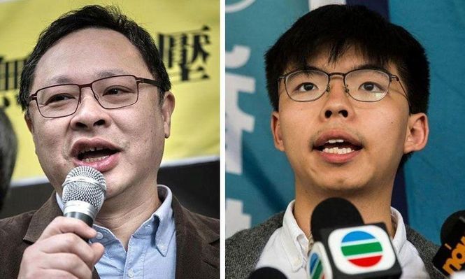 Benny Tai y Joshua Wong, dos de los líderes prodemocracia arrestados.