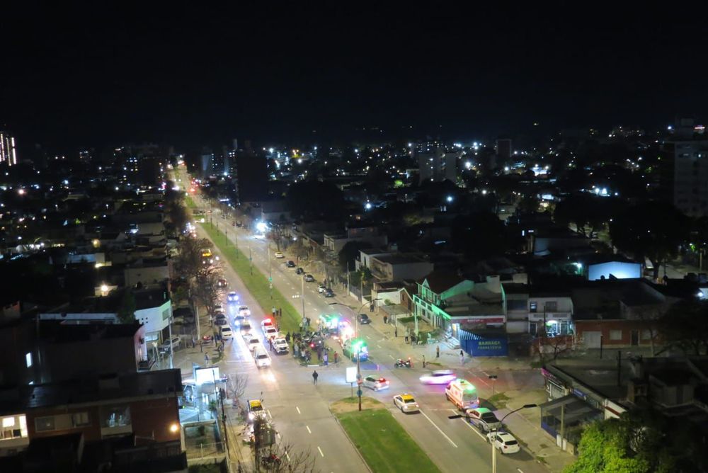 Foto panorámica de la escena del accidente