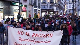 Manifestación en contra del racismo en España.