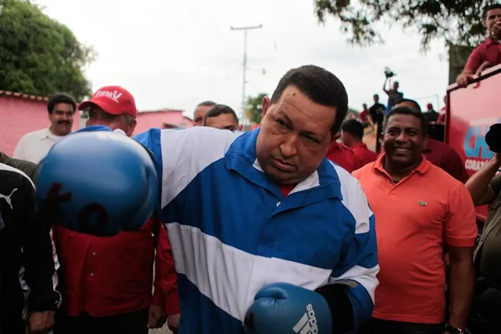 Venezuela- El presidente de Venezuela, Hugo Chávez muestra que está listo para dar lucha por el sillón