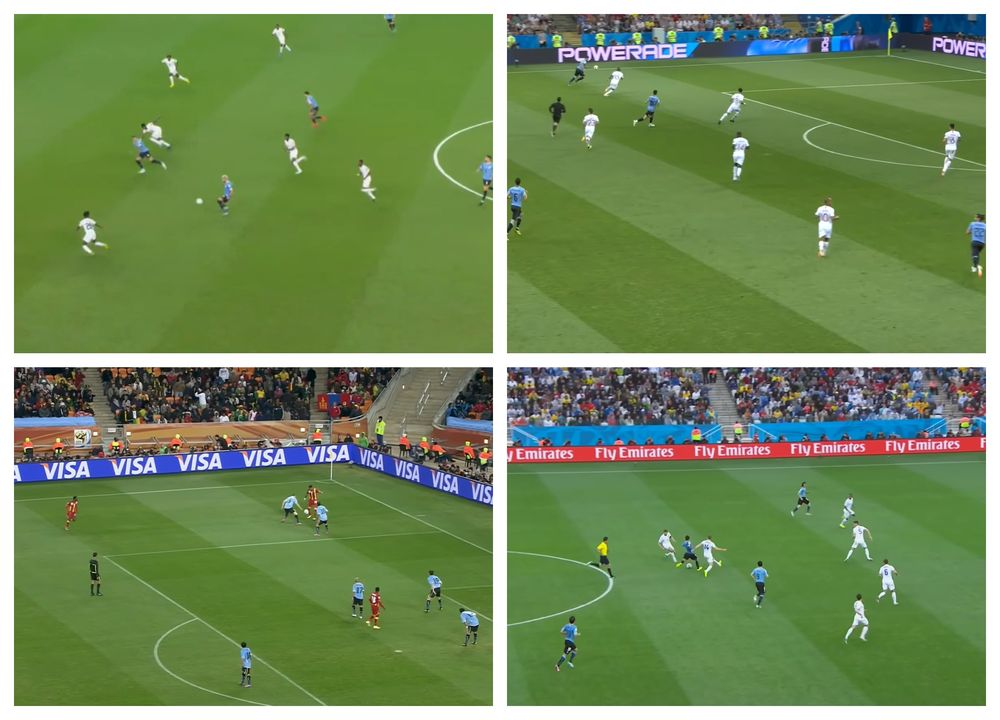 Partidos de Uruguay en los últimos 4 Mundiales