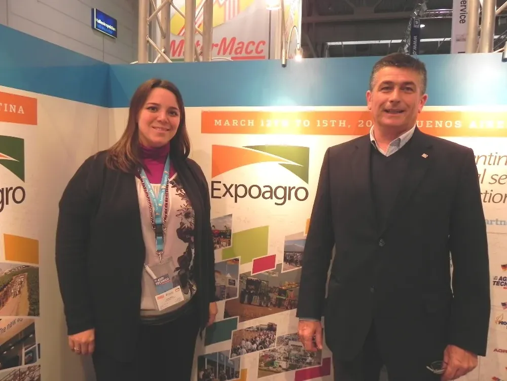 Emilia Williams y Juan Carlos Rébora promocionaron la Expoagro en Agritechnica, en Hanóver, Alemania